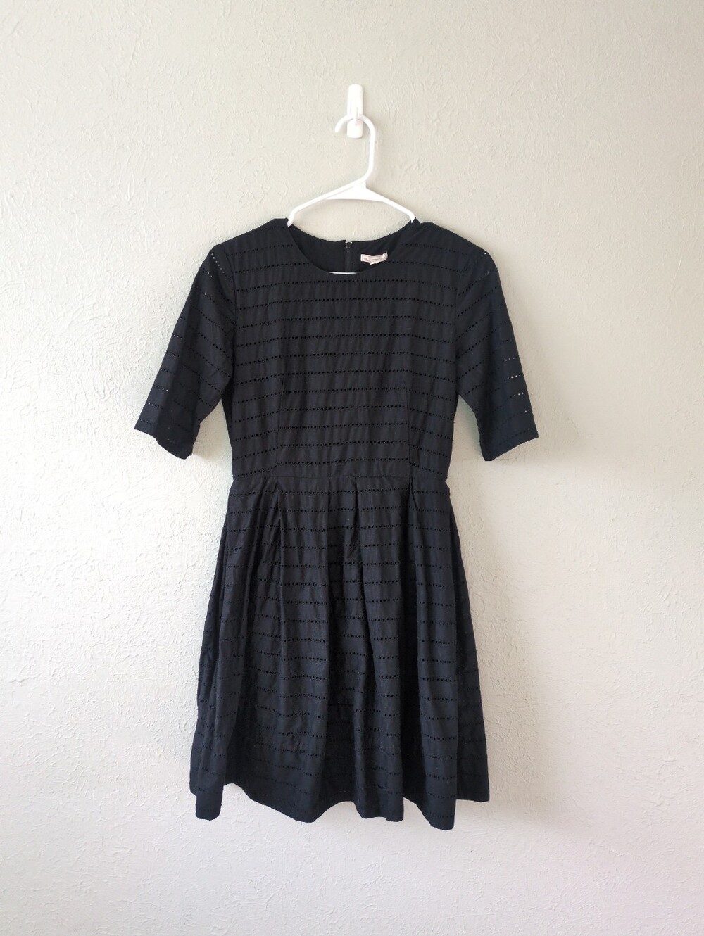 GAP Black Eyelet Fit-and-Flare Dress